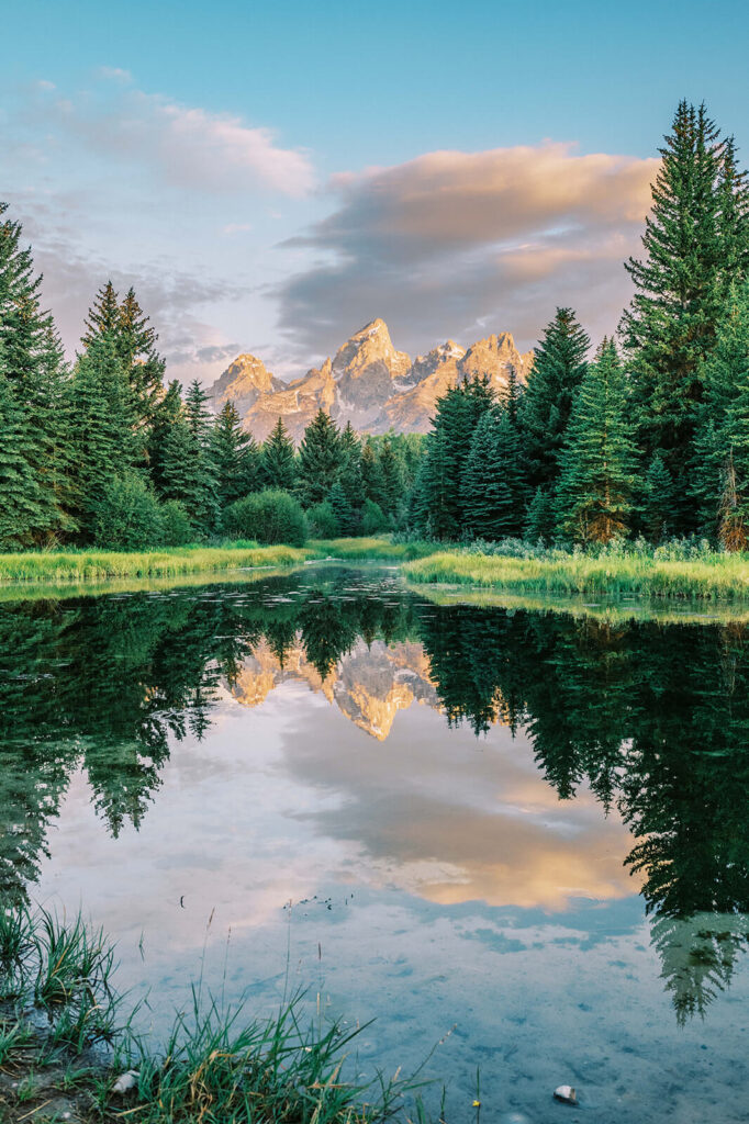 Grand Teton National Park sunrise Schwabacher Landing river mountains