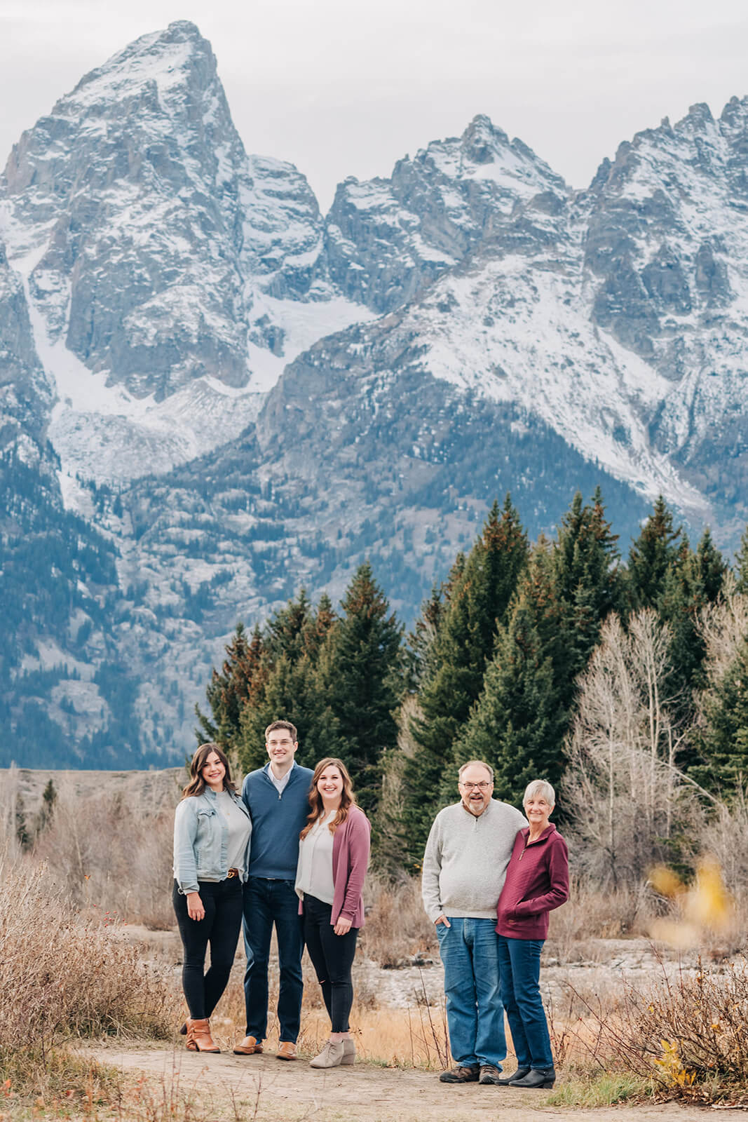Family Portrait by Mountains