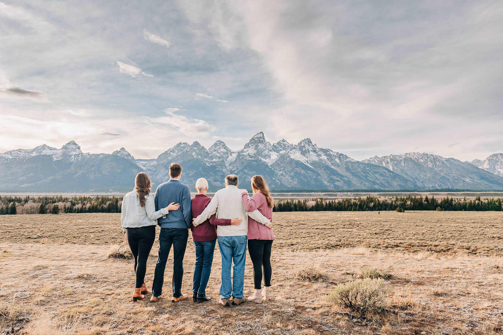 Family Portrait in front of Mountains