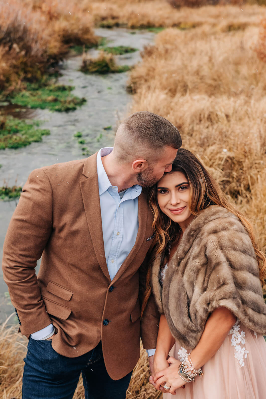 Couple Portrait by River Grand Tetons