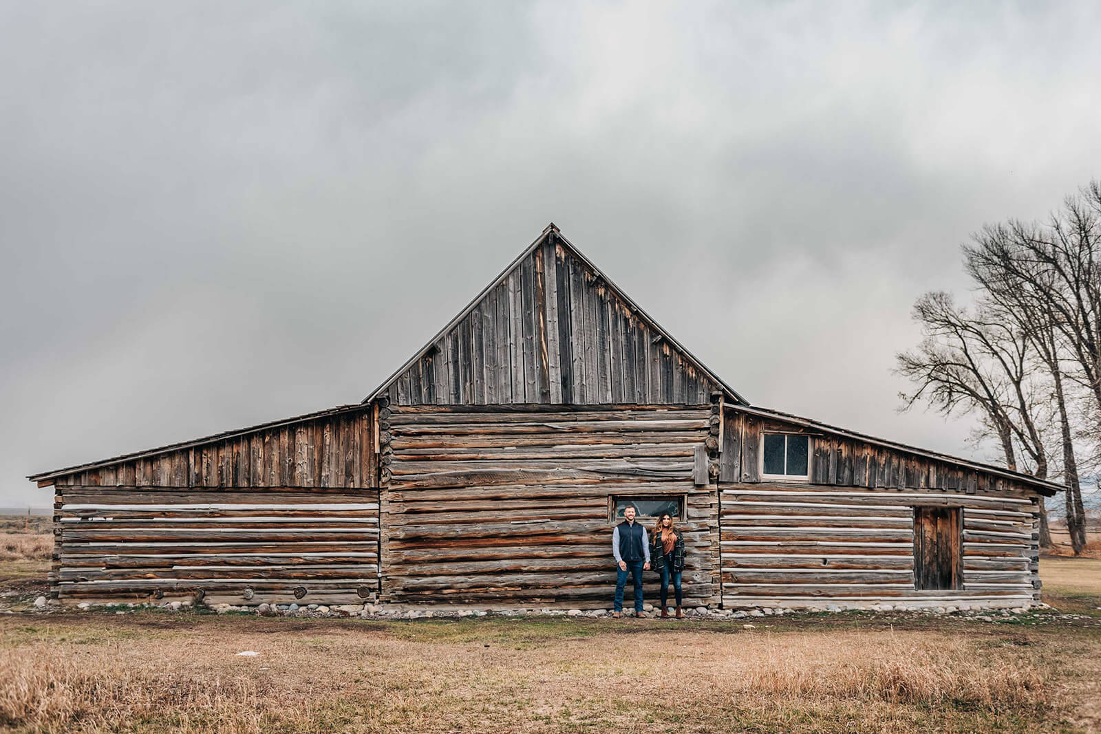 Couple Portrait by Mormon Row Grand Tetons