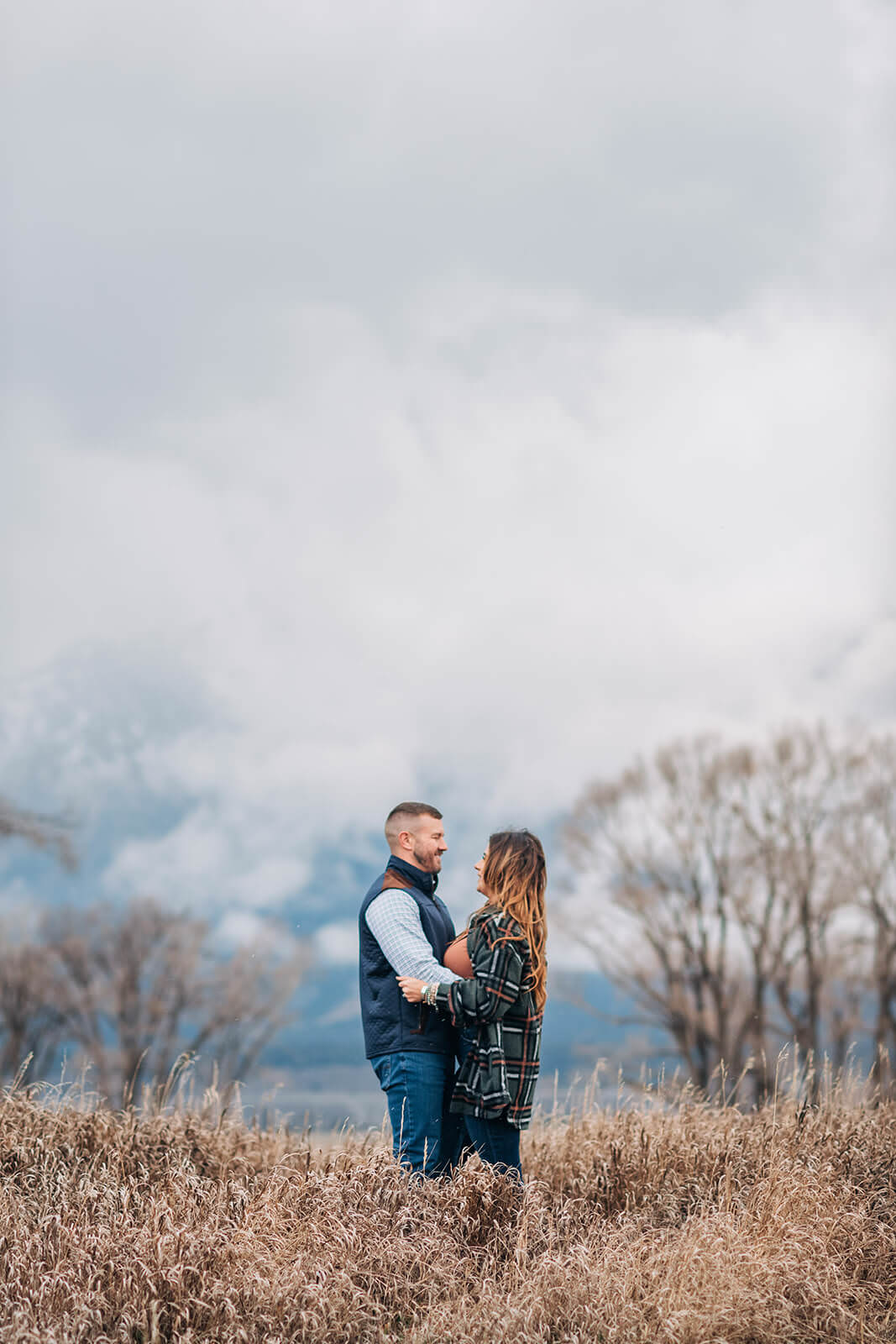 Couple Portrait by Mormon Row Grand Tetons