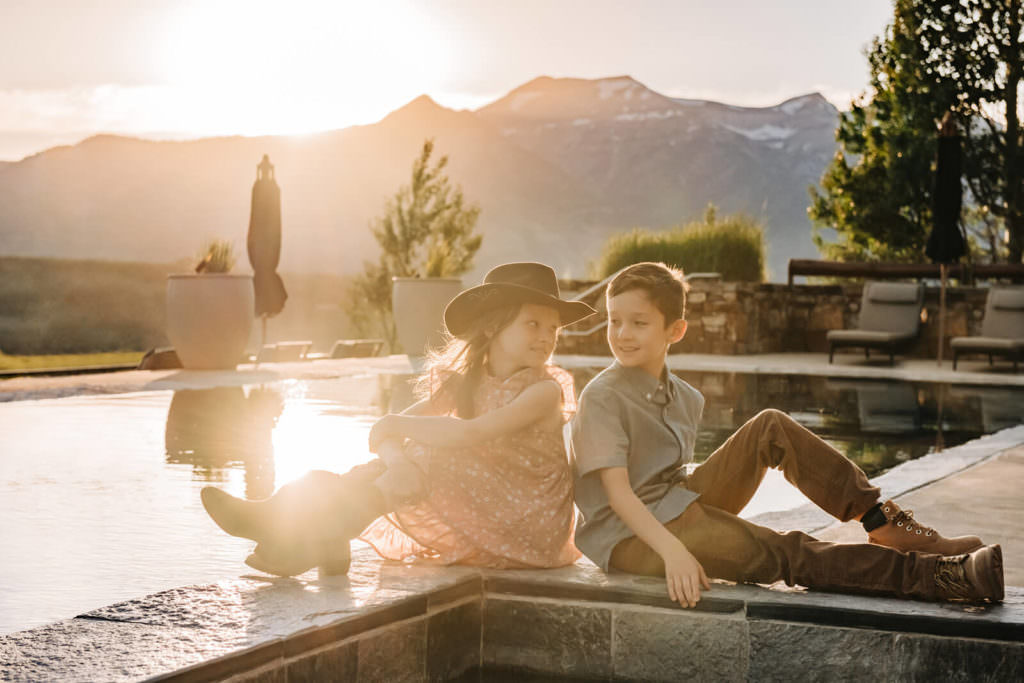 Erion Children Portrait by Pool