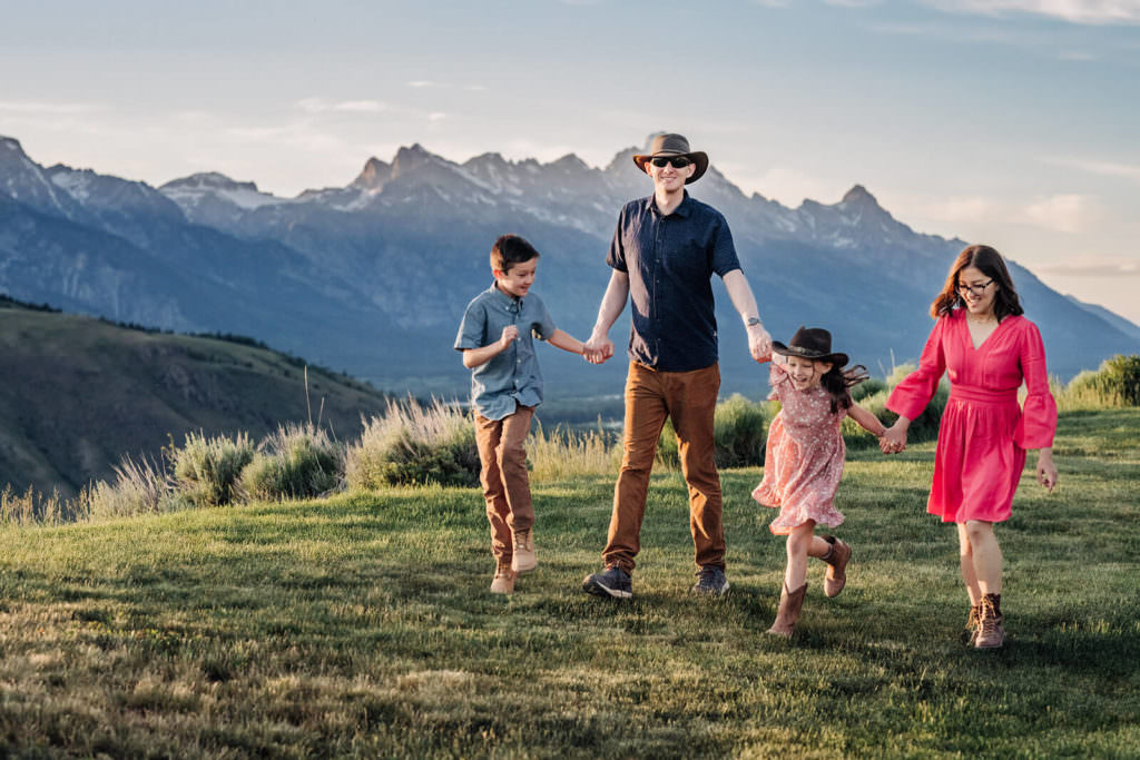 Erion Family Portrait Candid by Mountains