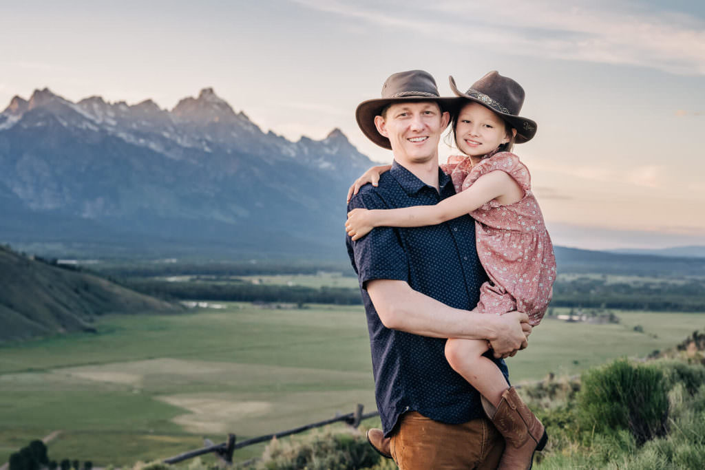 Erion Father/Daughter Portrait By Mountains