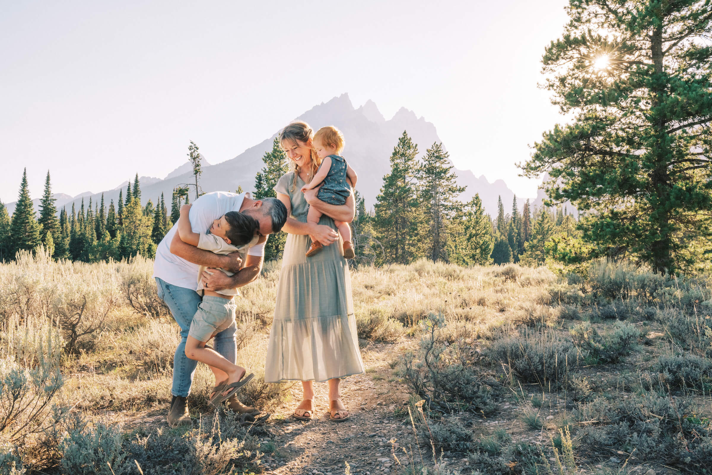 Candid family portraits Jackson Hole Wyoming Jenna Boshart Photography