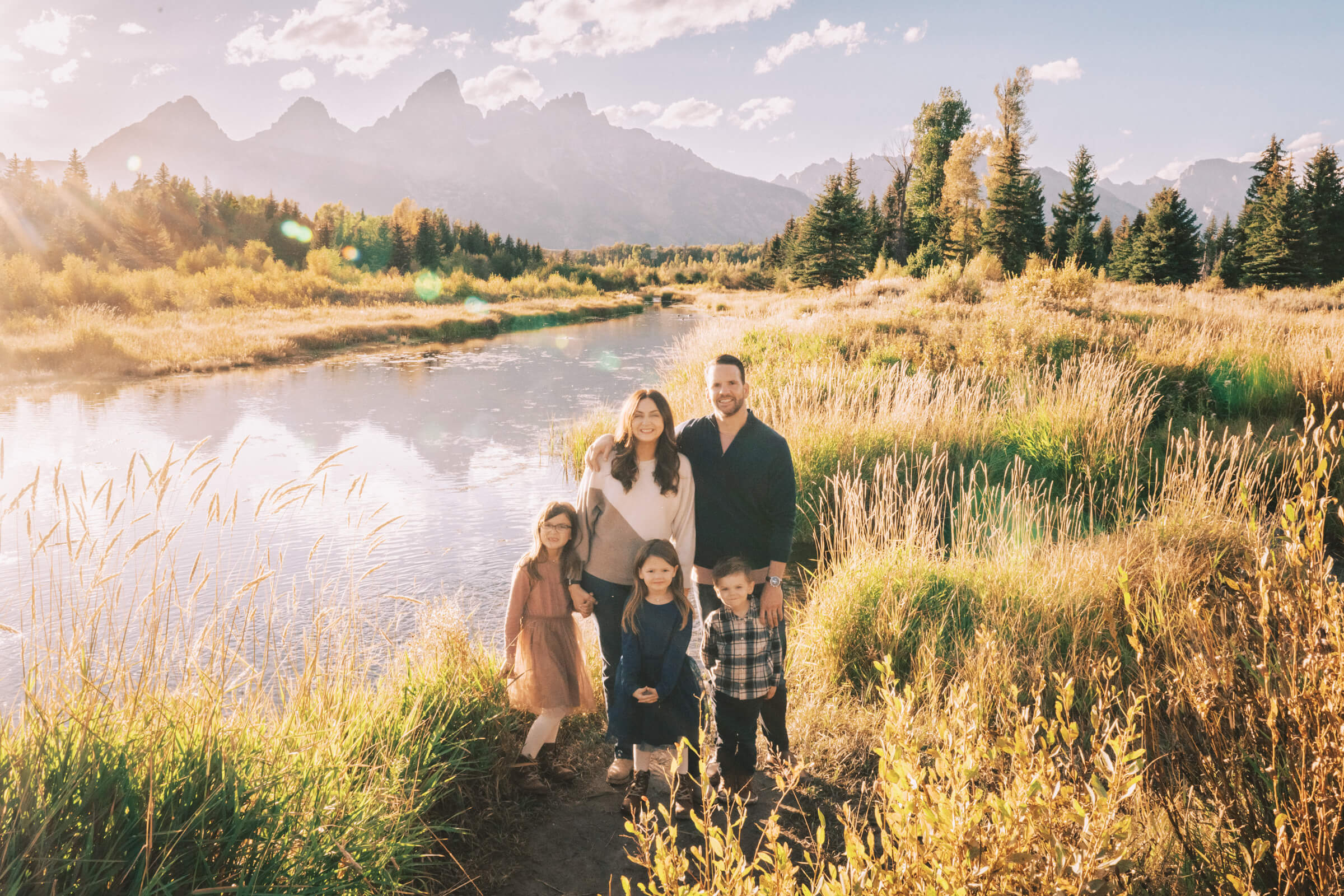 Family Portraits at Swchabacher Landing in Grand Teton National Park by Jenna Boshart Photography