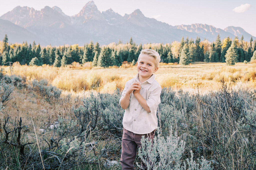 family session in Grand Teton sessions, impact children’s self-esteem, boy in Grand Teton National Park 