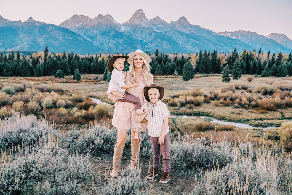 family session in Grand Teton sessions, mother and sons