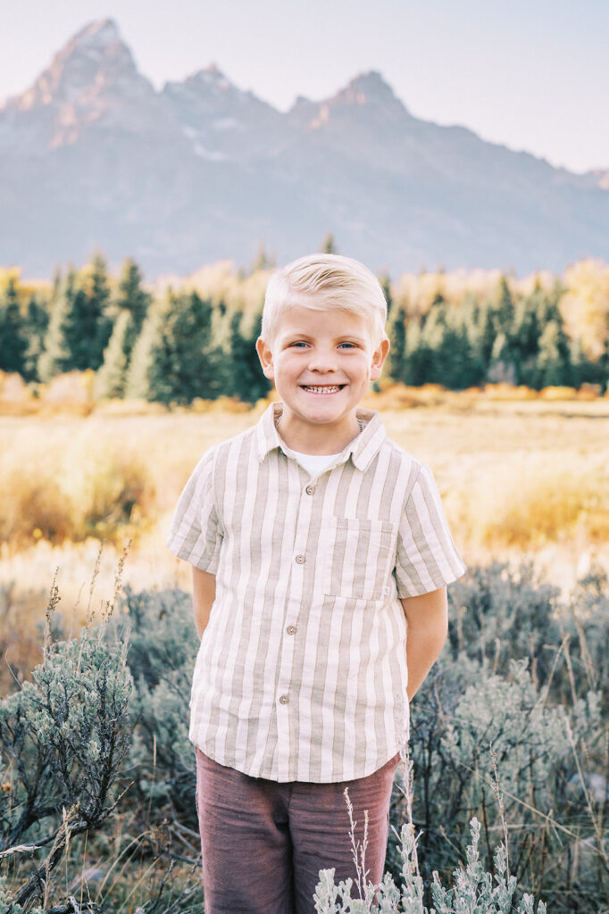 family session in Grand Teton sessions, impact children’s self-esteem, boy in Grand Teton National Park 