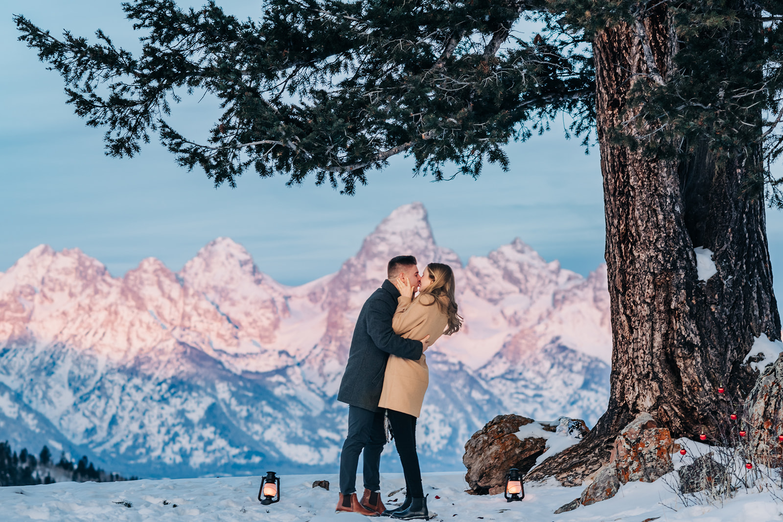 Sunrise proposal in Grand Teton National Park,