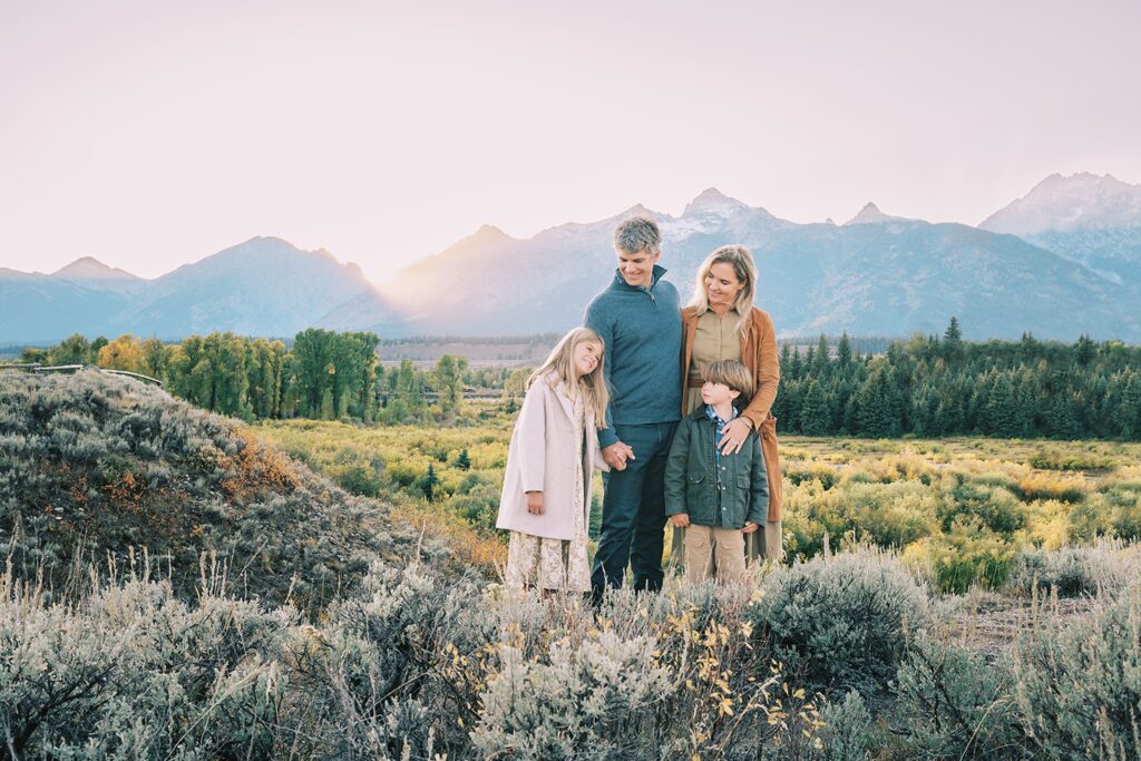 family poses in Grand Teton National Park, family portraits in Grand Teton National Park, family portraits in Jackson Hole, add videography to family session in Jackson Hole