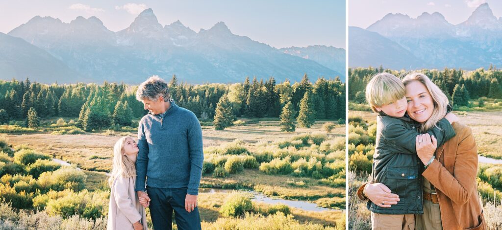 father and daughter and mother and son portraits in Grand Teton National Park, family portraits in Grand Teton National Park, family portraits in Jackson Hole, add videography to family session in Jackson Hole