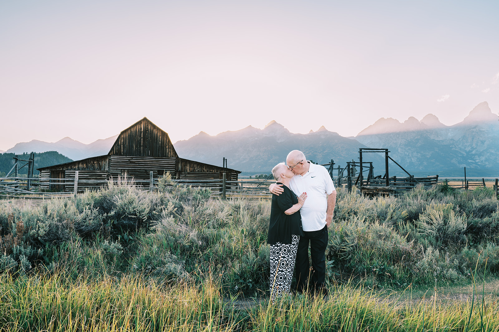 Couple sunset session in Grand Teton National Park