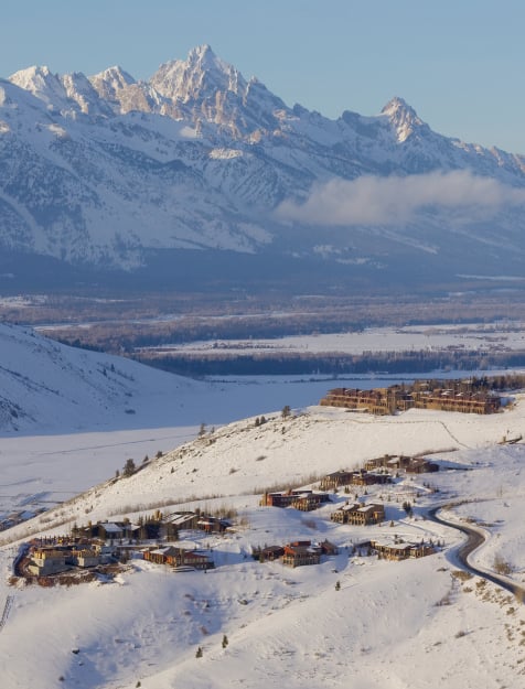Amangani snow covered mountains in the background